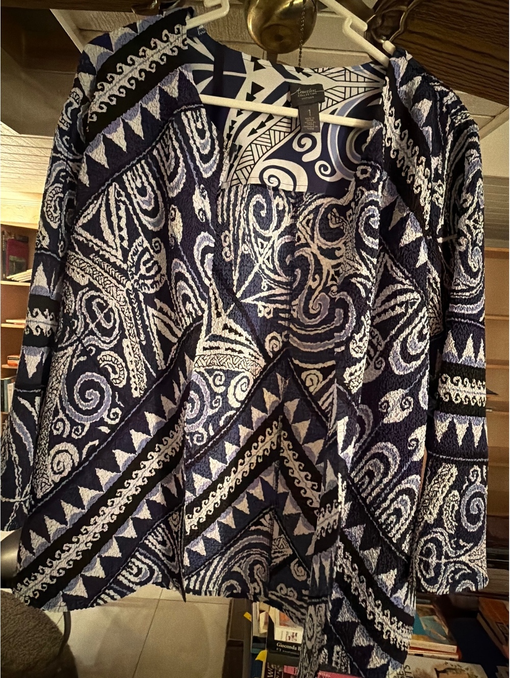 Traveler's Collection by Chico’s  Size 1 Open Front Cardigan with Blue and E